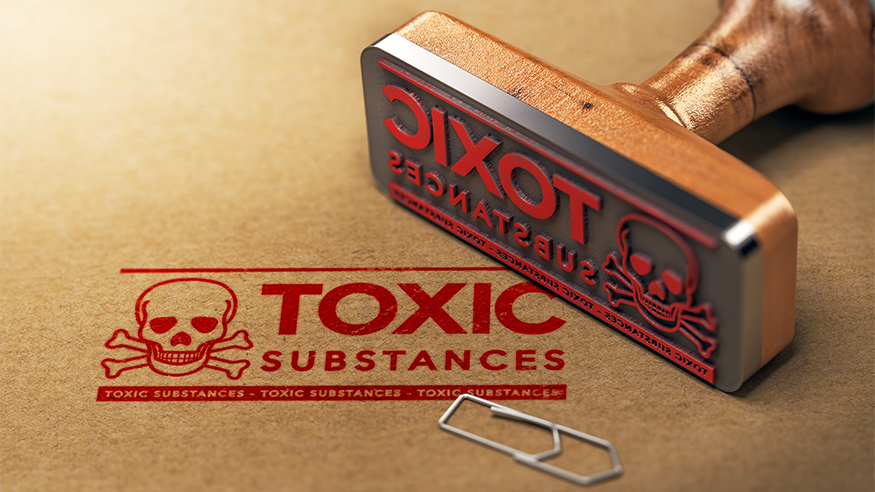 Toxic Cleaning chemicals substance stamp for cleaning chemicals