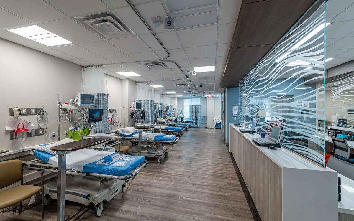 Surgical center with clean beds and tools prepped for surgery