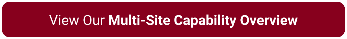 Banner with the text for View our Multi-site Capability Overview with a red background